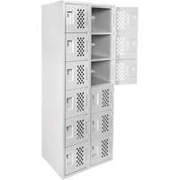Anthony Steel Mfg. CL-L-2-121572-PERF_A124 Petit casier perfor&eacute; Clean-Line, 6 niveaux, Bloc de 2, 15" x 72" x 12", Acier