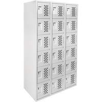 Anthony Steel Mfg. CL-L-3-121872-PERF_A124 Clean Line Lockerettes, 6 -tier, Bank of 3, 18" x 72" x 12", Steel