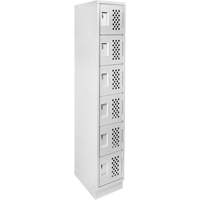 Anthony Steel Mfg. CLL1-121872-RB-PERF_A12 Assembled Lockerettes Clean Line Perforated Economy Lockers, 6 -tier, 18" x 72" x 12", Steel