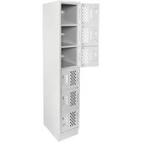 Anthony Steel Mfg. CLL1-121872-RB-PERF_A12 Assembled Lockerettes Clean Line Perforated Economy Lockers, 6 -tier, 18" x 72" x 12", Steel