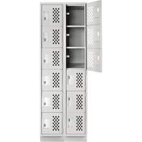 Anthony Steel Mfg. CLL2-121872-RB-PER_A124 Assembled Lockerettes Clean Line Perforated Economy Lockers, 6 -tier, Bank of 2, 18" x 72" x 12", Steel