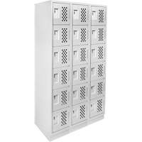 Anthony Steel Mfg. CLL3-121872-RB-PER_A124 Petits casiers &eacute;conomiques assembl&eacute;s et perfor&eacute;s Clean Line, 6 niveaux, Bloc de 3, 18" x 72" x 12", Acier