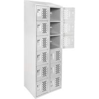 Anthony Steel Mfg. CLL2-121872-ST-PER_A124 Assembled Lockerettes Clean Line Perforated Economy Lockers, 6 -tier, Bank of 2, 18" x 72" x 12", Steel