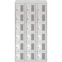 Anthony Steel Mfg. CLL3-121872-ST-PER_A124 Petits casiers &eacute;conomiques assembl&eacute;s et perfor&eacute;s Clean Line, 6 niveaux, Bloc de 3, 18" x 72" x 12", Acier