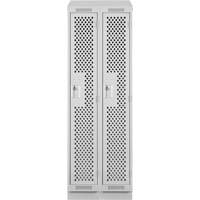 Anthony Steel Mfg. CLS2-121872RBST-PERA124 Casiers Clean Line, Bloc de 2, 24" x 18" x 82", Acier, Gris, Rivet (assembl&eacute;), Perfor&eacute;