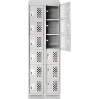 Anthony Steel Mfg. CLL2-121872RBST-PERA124 Assembled Lockerettes Clean Line Perforated Economy Lockers, 6 -tier, Bank of 2, 18" x 72" x 12", Steel