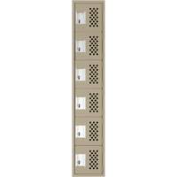 Anthony Steel Mfg. CL-L-1-121872-PERF_A123 Assembled Lockerettes Clean Line Perforated Economy Lockers, 6 -tier, 18" x 72" x 12", Steel
