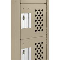Anthony Steel Mfg. CLL3-121272-RB-PER_A123 Clean-Line Perforated Lockerette, 6 -tier, Bank of 3, 12" x 72" x 12", Steel