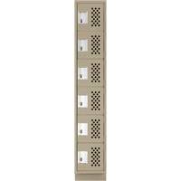Anthony Steel Mfg. CLL1-121872-RB-PER_A123 Assembled Lockerettes Clean Line Perforated Economy Lockers, 6 -tier, 18" x 72" x 12", Steel