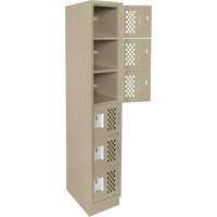 Anthony Steel Mfg. CLL1-121872-RB-PER_A123 Assembled Lockerettes Clean Line Perforated Economy Lockers, 6 -tier, 18" x 72" x 12", Steel