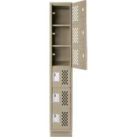 Anthony Steel Mfg. CLL1-121872-RB-PER_A123 Assembled Lockerettes Clean Line Perforated Economy Lockers, 6 -tier, 18" x 72" x 12", Steel