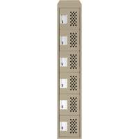 Anthony Steel Mfg. CLL1-121872-ST-PER_A123 Assembled Lockerettes Clean Line Perforated Economy Lockers, 6 -tier, 18" x 72" x 12", Steel
