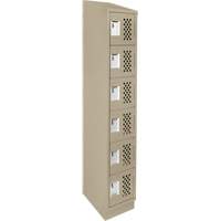 Anthony Steel Mfg. CLL1-121872RBST-PERA123 Assembled Lockerettes Clean Line Perforated Economy Lockers, 6 -tier, 18" x 72" x 12", Steel