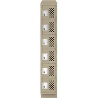 Anthony Steel Mfg. CLL1-121872RBST-PERA123 Assembled Lockerettes Clean Line Perforated Economy Lockers, 6 -tier, 18" x 72" x 12", Steel