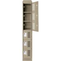Anthony Steel Mfg. CLL1-121872RBST-PERA123 Assembled Lockerettes Clean Line Perforated Economy Lockers, 6 -tier, 18" x 72" x 12", Steel