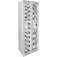 Anthony Steel Mfg. CL-D-1-121572-PERF_A124 Clean Line Lockers, 2 -tier, 12" x 15" x 72", Steel, Grey, Rivet (Assembled), Perforated