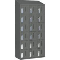Perfix Inc. 6-121872-3-007-9364 Concorde Heavy-Duty Lockers, 6 -tier, Bank of 3, 36" x 18" x 78", Steel, Charcoal, Welded (Assembled)