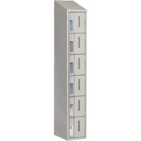 Perfix Inc. 6-121872-1-007-9363 Concorde Heavy-Duty Lockers, 6 -tier, 12" x 18" x 78", Steel, Grey, Welded (Assembled)