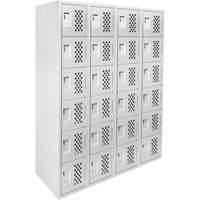 Anthony Steel Mfg. CL-L-4-121872-PERF_A124 Petits casiers Clean Line, 6 niveaux, Bloc de 4, 18" x 72" x 12", Acier