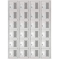 Anthony Steel Mfg. CL-L-4-121872-PERF_A124 Petits casiers Clean Line, 6 niveaux, Bloc de 4, 18" x 72" x 12", Acier