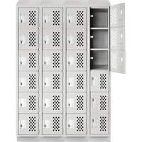 Anthony Steel Mfg. CLL4-121872RBST-PERFA12 Assembled Clean Line Perforated Economy Lockers, 6 -tier, Bank of 4, 18" x 72" x 12", Steel
