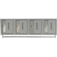 Perfix Inc. 1-121814-4-A-9363 Wall Hung Lockers - Heavy Duty, Bank of 4, 18" x 12" x 12", Steel