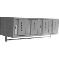 Perfix Inc. 1-121814-4-A-9363 Wall Hung Lockers - Heavy Duty, Bank of 4, 18" x 12" x 12", Steel