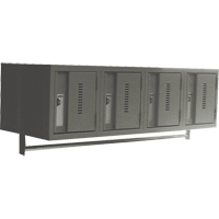 Perfix Inc. 1-121814-4-A-9364 Wall Hung Lockers - Heavy Duty, Bank of 4, 18" x 12" x 12", Steel