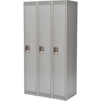 KLETON FN462 Lockers, Bank of 3, 36" x 18" x 72", Steel, Grey, Rivet (Assembled)