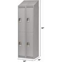 KLETON FN479 Assembled Lockers, 2 -tier, Bank of 2, 24" x 18" x 72", Steel, Grey, Rivet (Assembled)