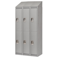 KLETON FL386 Casiers, 2 niveaux, Bloc de 3, 36" x 18" x 82", Acier, Gris, D&eacute;mont&eacute;