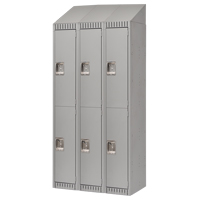 Assembled Lockers, 2 -tier, Bank of 3, 36" x 18" x 72", Steel, Grey, Rivet (Assembled) FN480 | TENAQUIP