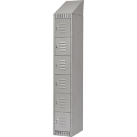 KLETON FL388 Lockers, 6 -tier, 12" x 18" x 82", Steel, Grey, Knocked Down