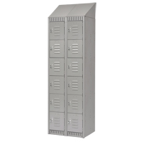 KLETON FL389 Lockers, 6 -tier, Bank of 2, 24" x 18" x 82", Steel, Grey, Knocked Down
