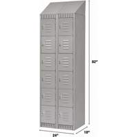 KLETON FL389 Lockers, 6 -tier, Bank of 2, 24" x 18" x 82", Steel, Grey, Knocked Down