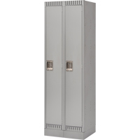 Lockers, Bank of 2, 24" x 18" x 76", Steel, Grey, Knocked Down FL393 | TENAQUIP