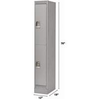 KLETON FL396 Casiers, 2 niveaux, 12" x 18" x 76", Acier, Gris, D&eacute;mont&eacute;