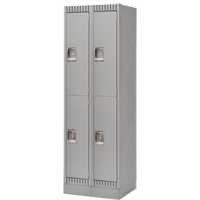 KLETON FN485 Assembled Lockers, 2 -tier, Bank of 2, 24" x 18" x 72", Steel, Grey, Rivet (Assembled)