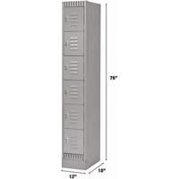 KLETON FL400 Casiers, 6 niveaux, 12" x 18" x 76", Acier, Gris, D&eacute;mont&eacute;