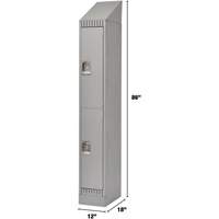 KLETON FL408 Casiers, 2 niveaux, 12" x 18" x 86", Acier, Gris, D&eacute;mont&eacute;