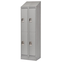 KLETON FL409 Casiers, 2 niveaux, Bloc de 2, 24" x 18" x 86", Acier, Gris, D&eacute;mont&eacute;