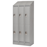 KLETON FN492 Assembled Lockers, 2 -tier, Bank of 3, 36" x 18" x 72", Steel, Grey, Rivet (Assembled)