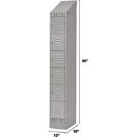 KLETON FL412 Casiers, 6 niveaux, 12" x 18" x 86", Acier, Gris, D&eacute;mont&eacute;