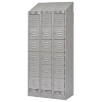 KLETON FL414 Casiers, 6 niveaux, Bloc de 3, 36" x 18" x 86", Acier, Gris, D&eacute;mont&eacute;