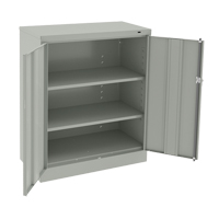 Tennsco 1442-LGY Counter High Cabinet, Steel, 2 Shelves, 42" H x 36" W x 18" D, Light Grey