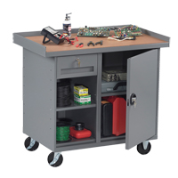 Tennsco MB-2-2542-MGY Mobile Workbench Cabinet, Laminate Surface
