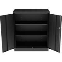 Tennsco 1442-BLK Standard Counter-High Cabinet, Steel, 2 Shelves, 42" H x 36" W x 18" D, Black