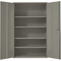 Perfix Inc. 88 R 22-XL-9363 Extra Wide Hi-Boy Storage Cabinet, Steel, 4 Shelves, 72" H x 48" W x 24" D, Grey