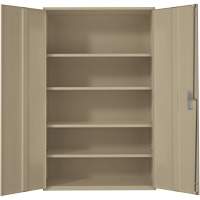 Perfix Inc. 88 R 22-XL-9393 Armoire de rangement Hi-Boy tr&egrave;s large, Acier, 4 Tablettes, 72" h x 48" la x 24" P, Beige