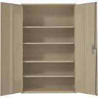 Extra Wide Hi-Boy Storage Cabinet, Steel, 4 Shelves, 72" H x 48" W x 24" D, Beige  FL796 | TENAQUIP